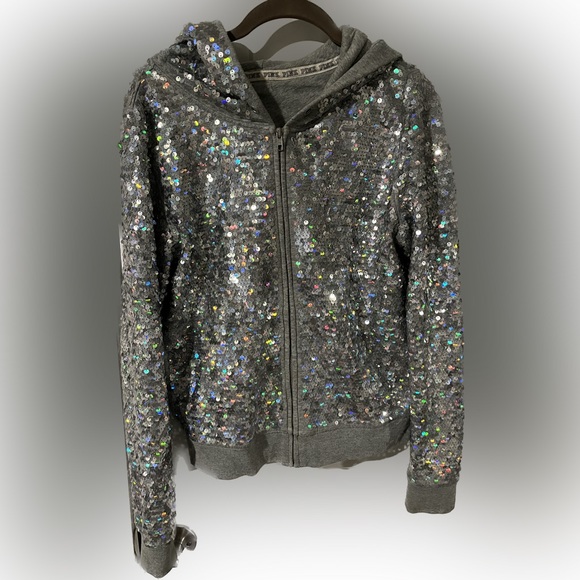PINK - Victoria's Secret VS PINK Fashion Show 2013 Sequined Hoodie - Size Medium - Picture 2 of 13